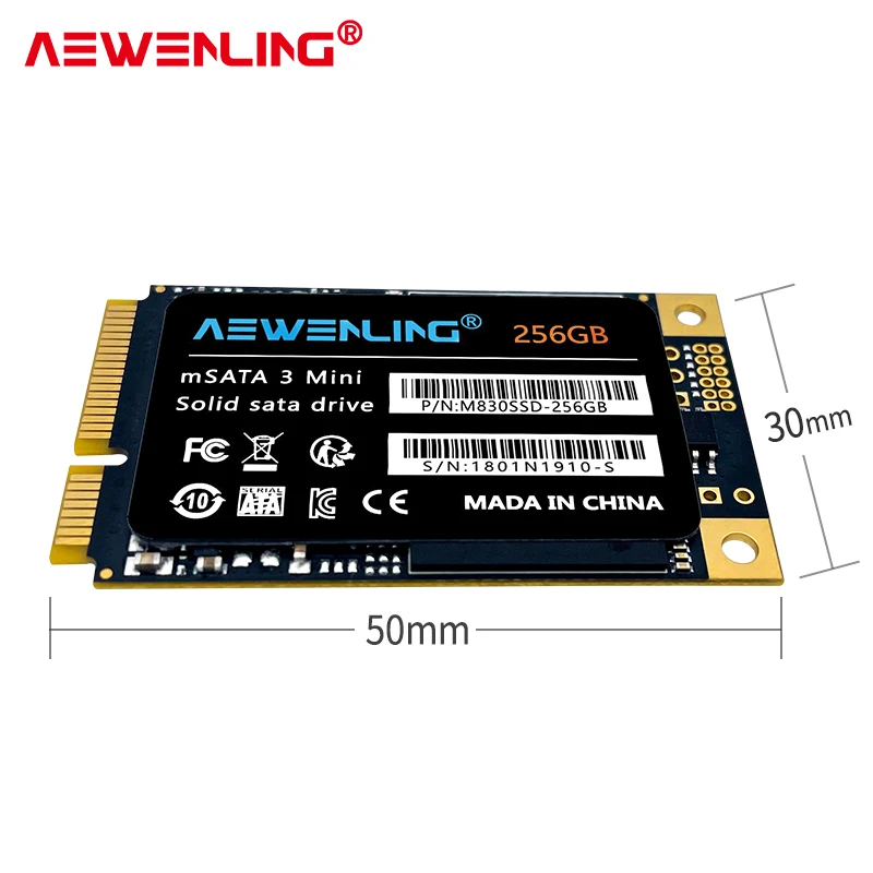 Imagem -02 - Aewenling-msata Disco Rígido Interno de Estado Sólido para Laptop hp Mini Sata3 64gb 128gb 256gb 1tb Hdd para Computador 3x5cm