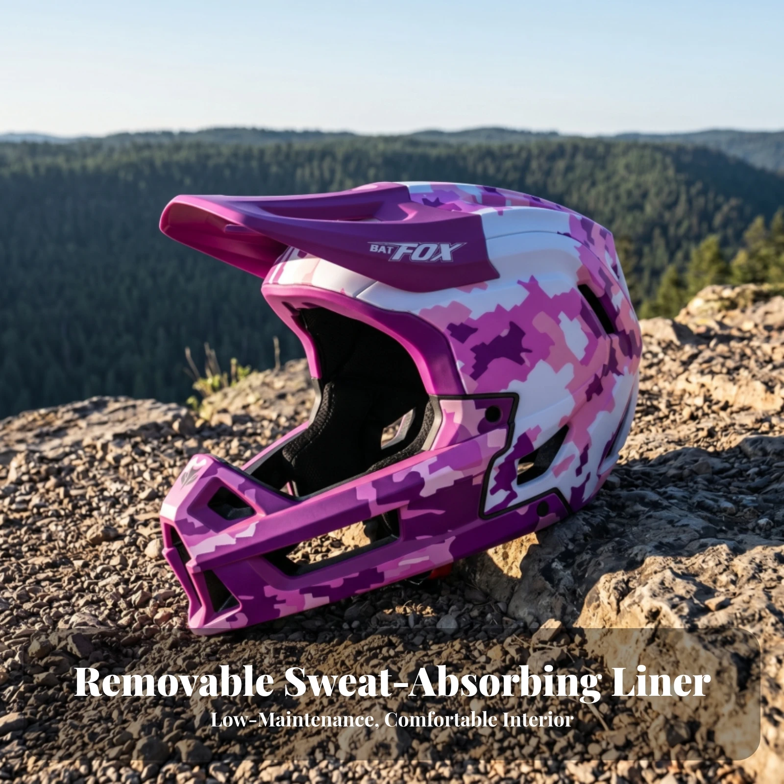 Full-Face Mountain Bike Helmet Hard Shell Full Face Mountain Bike Helmet Riding Gear Removable Liner