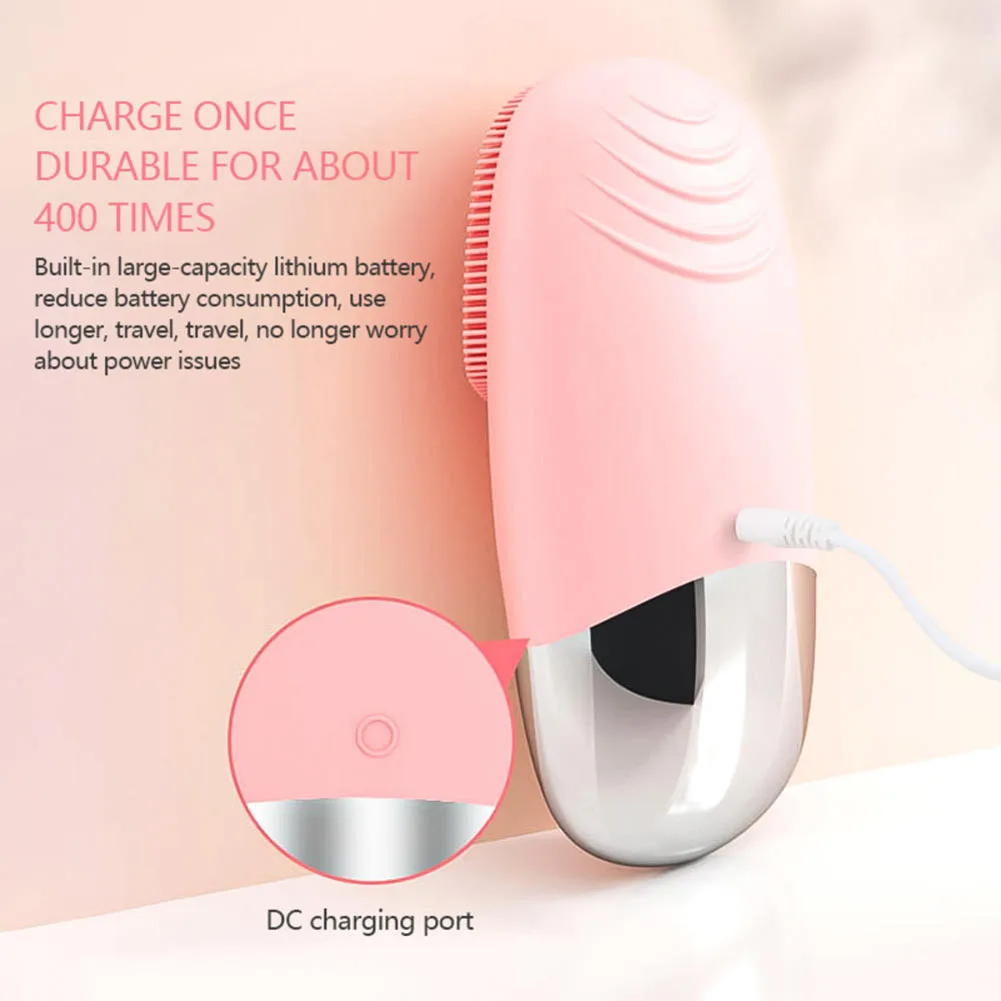 Handheld Silicone Facial Cleanser 4 Gear Adjustable Face Massage Brush Face Beauty Supplies