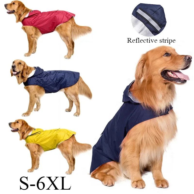 

Dog Raincoat Waterproof Hoodie Jacket Reflective for Small Large RainCoat Golden Retriever Raincape Pug Chihuahua Pet Poncho