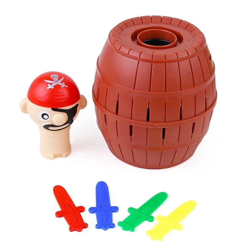 Children's Toys Pirate Barrel Toys Lucky Game Jumping Pirates Bucket Sword Stab Pop Up Tricky Toy Family Jokes For Kid Gift