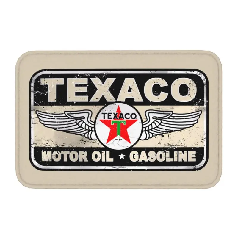 Vintage Texaco Sign Floor Door Bathroom Kitchen Mats Anti-Slip Outdoor Doormat Bedroom Balcony Entrance Rug Carpet Footpad