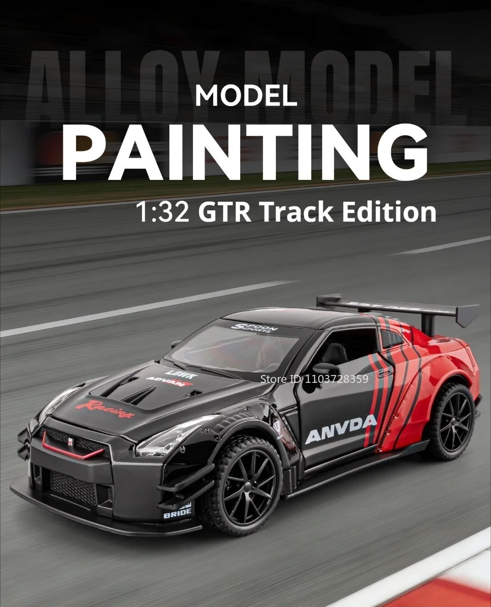 1:32 GTR Panamera Modell Sportwagen Spielzeug Legierung Druckguss Sound Licht Türen geöffnet Exquisite Körper zurückziehen Sammlung Supercars – Detail 1