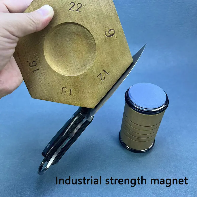 Magnetic Rolling Knife Sharpener Diamond Sharpening Stone Wood Kitchen Grinding System 6  Angle Roller Accessory view 4