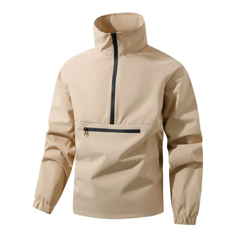 Men's European Size Spring Autumn Jacket Stand Collar Workwear Casual Versatile Fashionable New Arrival