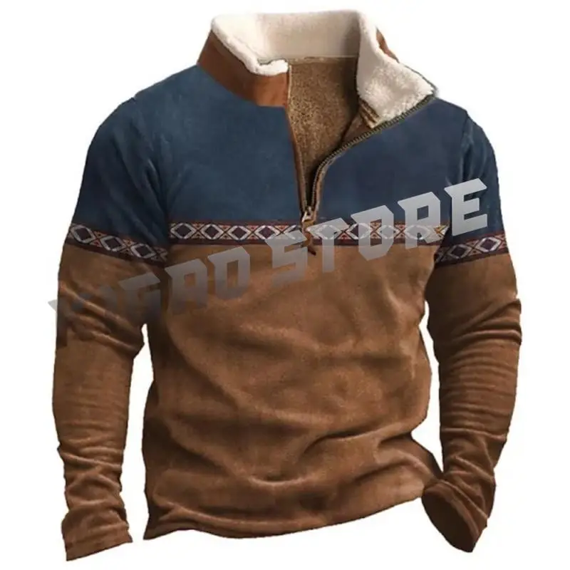 

Men's Long Sleeve Hoodie Pullover Sweatshirt Vintage Stripes Fleece Casuals Spring & Fall For Men/Women Outerwear Streetwear