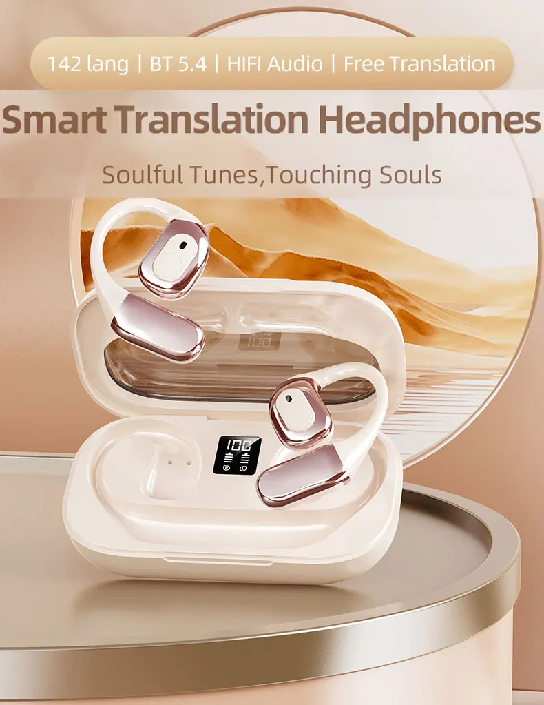 

Earbuds Intelligent Translator Device Online 142 Languages Real Time AI Smart Voice Chatgpt Translation offline For Travel Korea