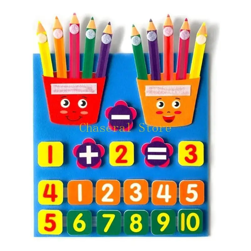 E7CE tablero Número fieltro para niños pequeños, Juegos Matemáticas adición y suposición enseñanza