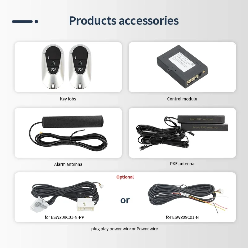 Easygard kit pke chave inteligente adequado para benz com botão de partida oem de fábrica sem acesso confortável entrada sem chave