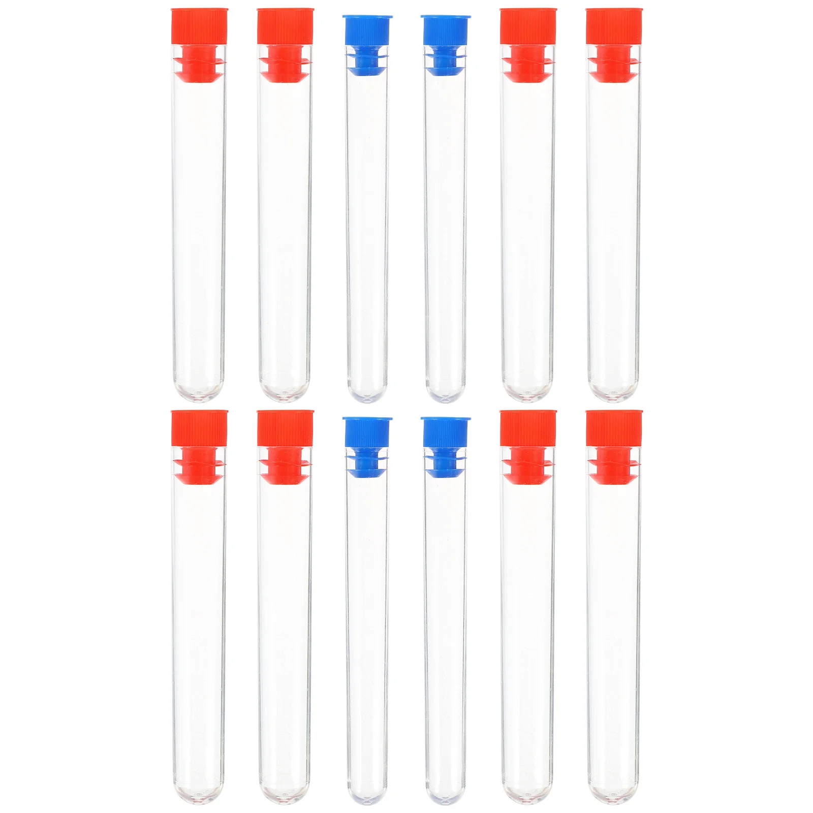 

12pcs Plastic Test Tubes Clear For Scientific Experiments Lab Storage Bead Sample Testing Vials Small Transparent Tubes Plants
