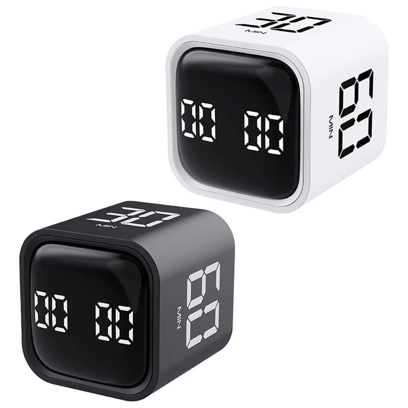 Timer Flip Gravity Sensor  Cube Timer Countdown&Countup  5/10/30/60Min&Custom Timing  For Work Learning Kitchen Cooking