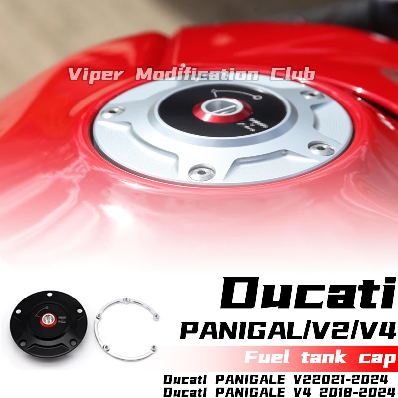 

For Ducati DIAVEL V4 PANIGALE V2 V4 STREETFIGHTER V2 V4 BILLET ALUMINUM FUEL TANK CAP Quick release fuel tank cap 2022 2023 2024