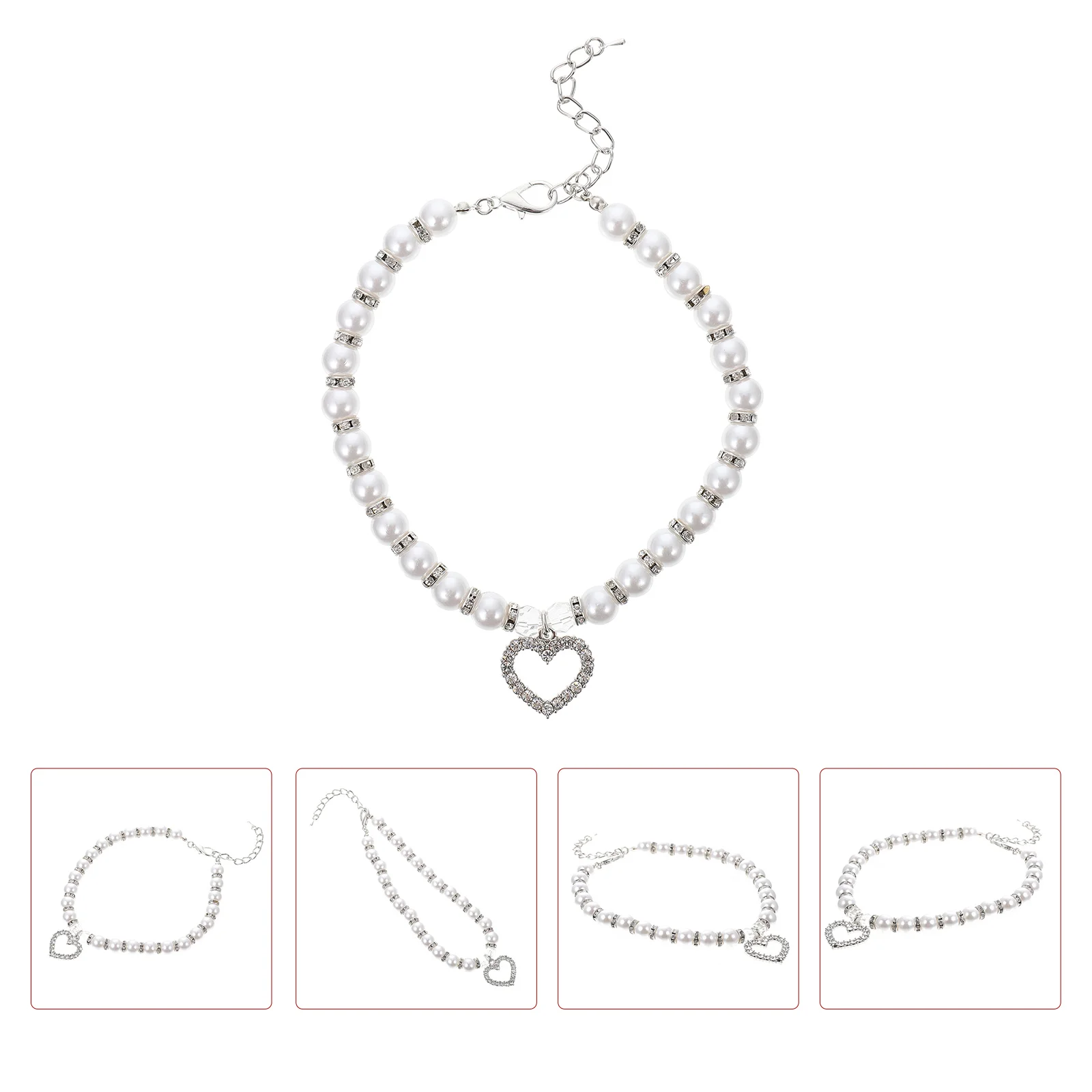 

Dog White Pearl Collar Chic Quality Durable Comfortable Pet Neck Ring Photography Costume Accessory Pet Collar