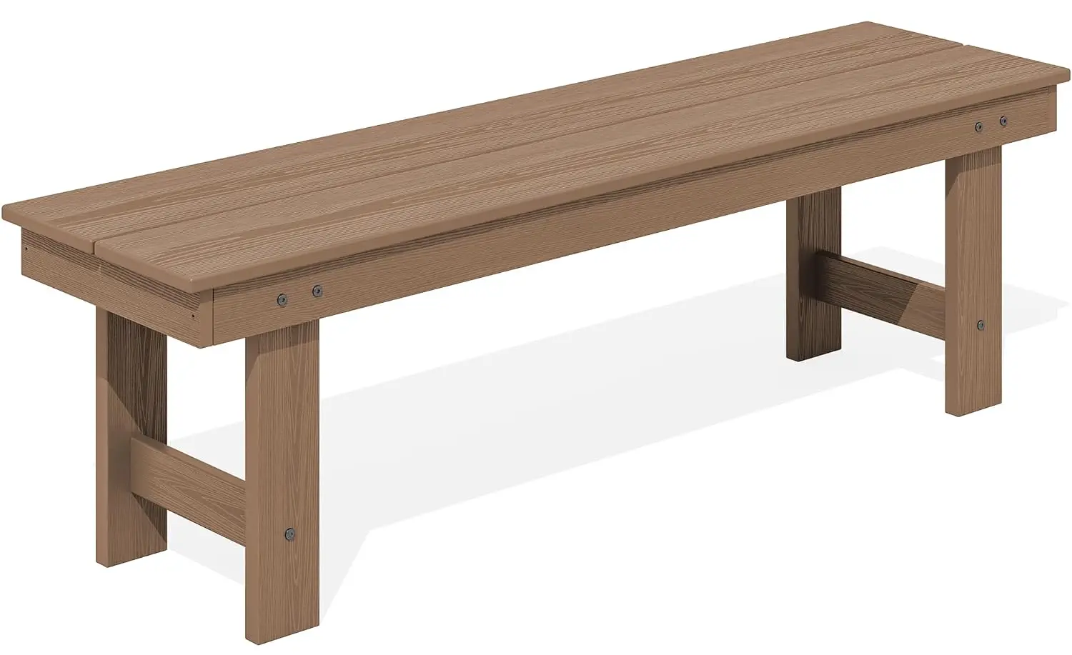 2-Person Backless Outdoor Bench 56 Inch HDPE 660 Lbs Poly Lumber Patio Furniture Garden Porch Park, Customized