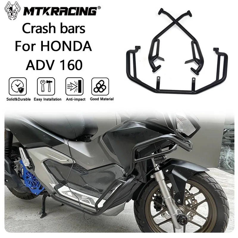 

MTKRACING Crash bars For HONDA ADV 160 2022-2024 Motorcycle adv160 Bumper Body Anti Fall Collision Bars Engine Protection Kit