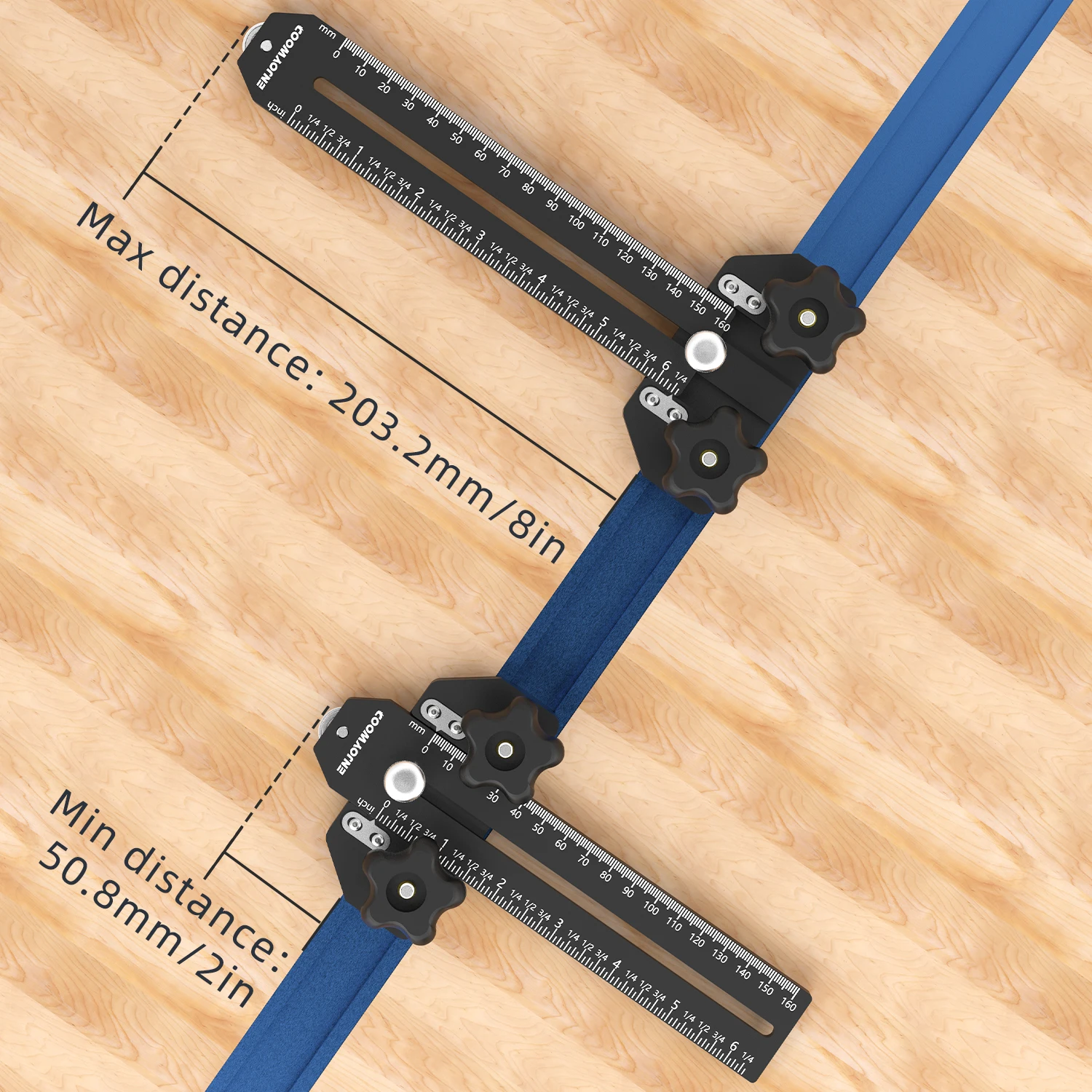 ENJOYWOOD 160Mm Panduan Jig Gergaji Meja Penggaris Geser Jig Rip Tipis Pekerjaan Kayu untuk Membuat Batas Pemotongan Strip Tipis Sempit Berulang
