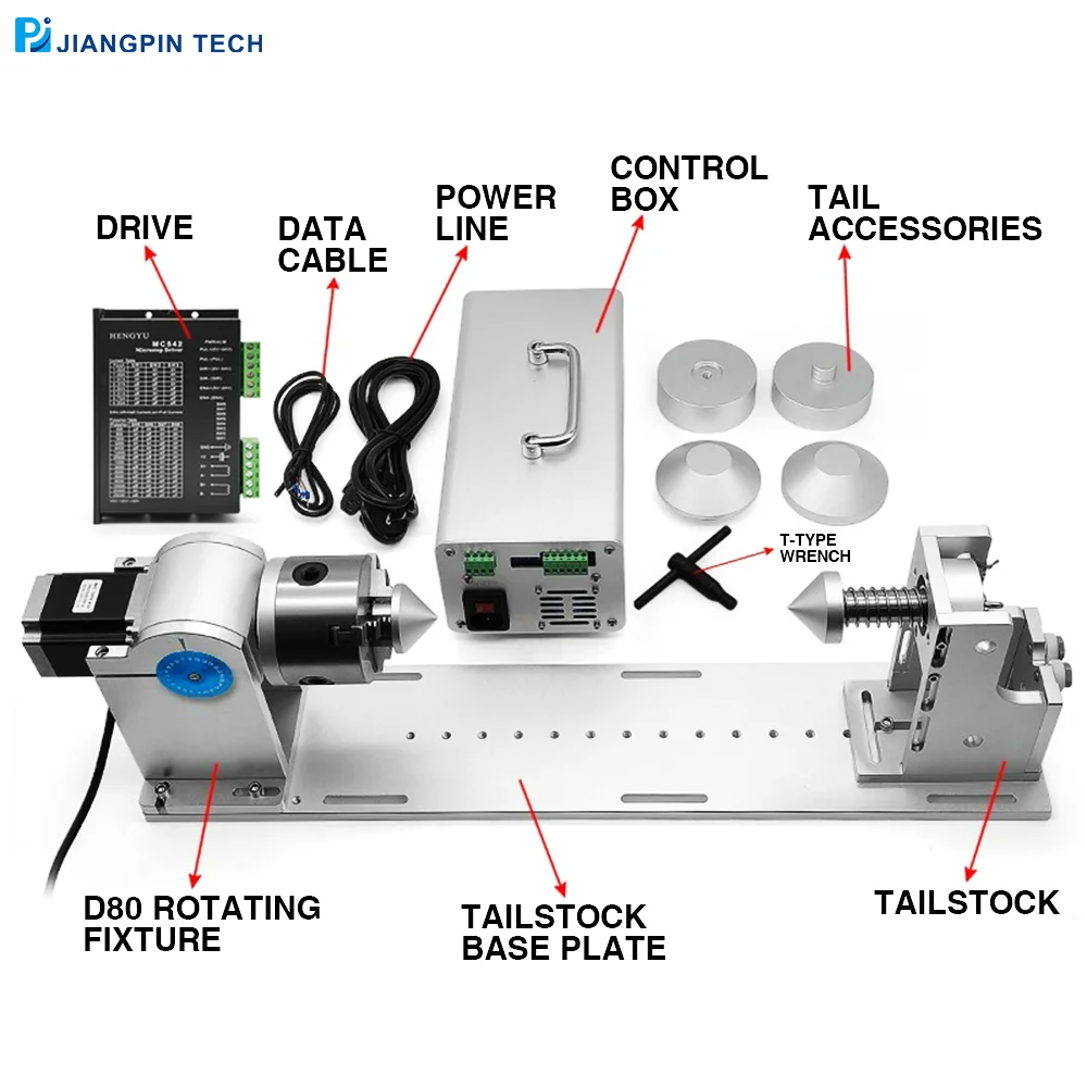 New Model Wine Glass Rotary Device Table Fiber Laser Marking Machine Essential Metal Rotating Essential Laser Equipment Parts