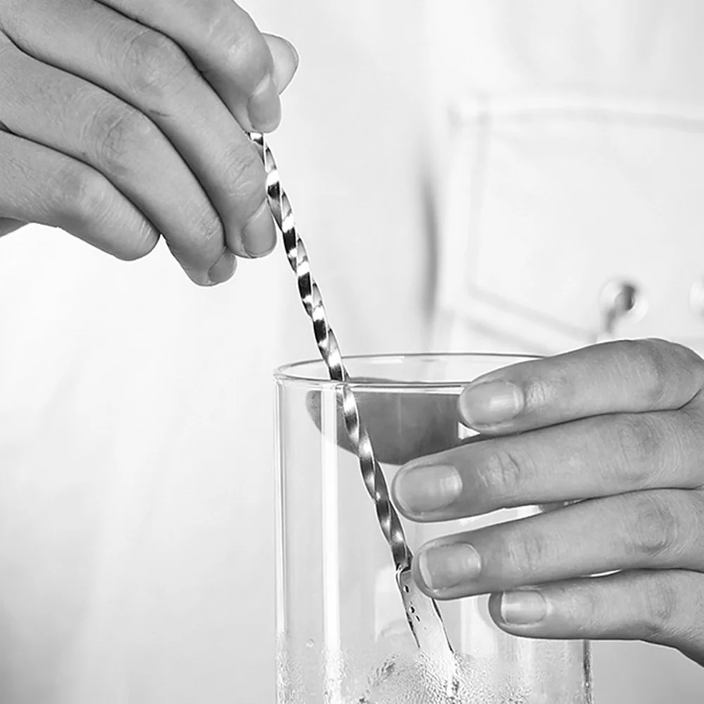 

4Pcs Stainless Steel Cocktail Stirring Stick Spiral Bartender Stir Martini Stirrer Corrosion Resistant for Bar Drink