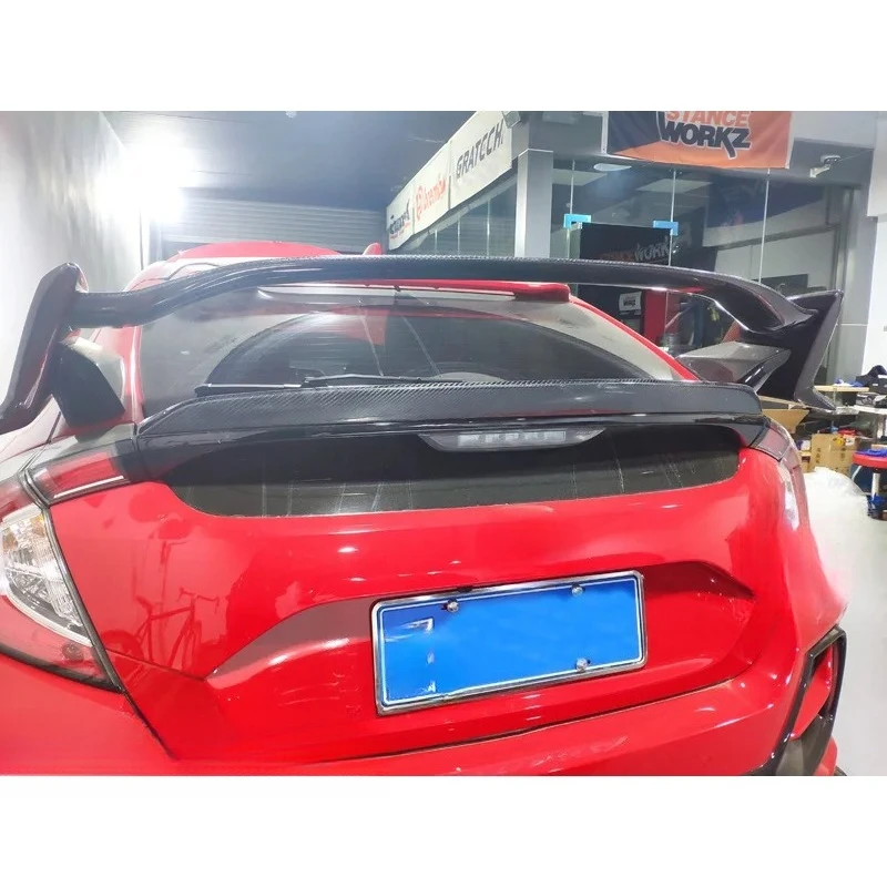 SAAR Compatible with Honda 10th Gen Civic Hatchback FK7 Carbon Fiber Modified Rear Spoiler Non-Destructive Installation Spoiler