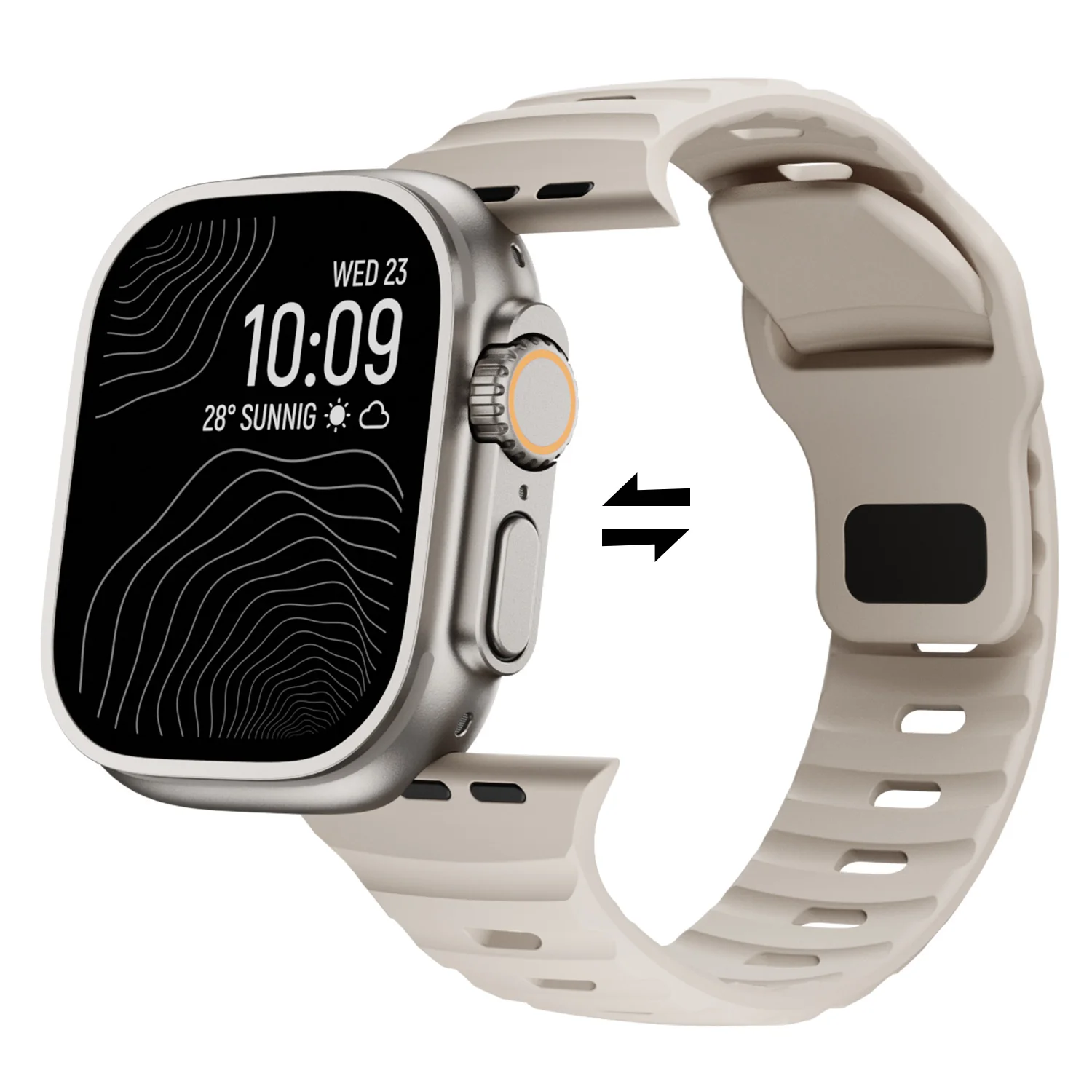 أحزمة رياضية متوافقة مع Apple Watch Ultra2 Band 49mm 45mm 44mm 42mm 41mm 40mm 38mm، سوار سيليكون ناعم ومقاوم للماء للرجال والنساء لـ iWatch Series 10 9 8 7 6 5 4 3 2 1 SE Ultra.