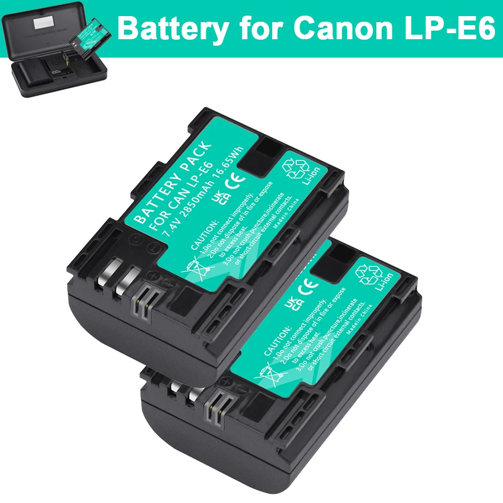 

LP E6 LPE6 LP-E6 LP-E6N Battery For Canon EOS 5DS R 5D Mark II 5D Mark III 6D 7D 80D 90D EOS 5DS R + Camera LCD Dual Charger