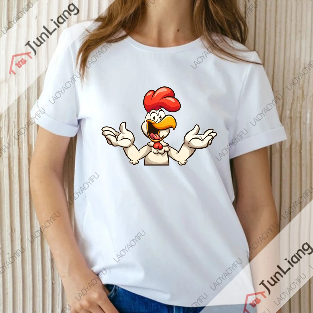 Cartoon Chicken Oversized -shir T Shirt for Men Clothing Mens Clothes Manga Y2k Men's T-shirt Streetwear Short Sleeve Tee Shirts