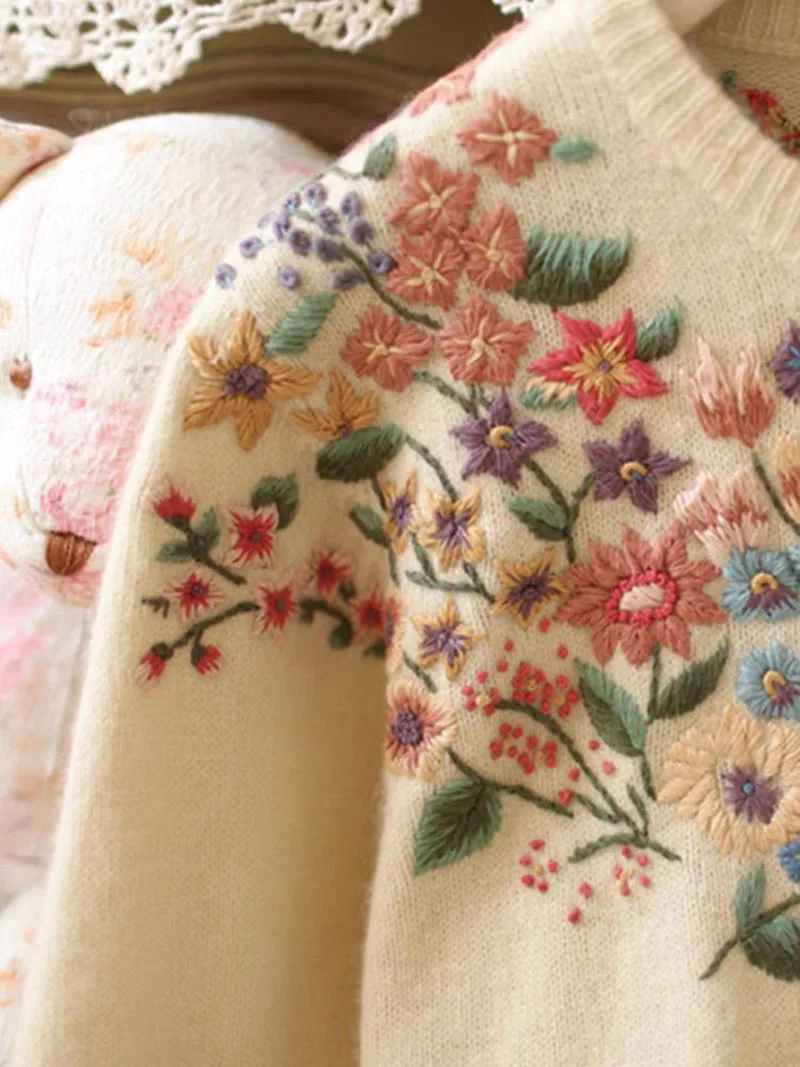 Abbigliamento da donna Cardigan Maglioni Maglioni maglioni autunnali invernali profumati lavorati a maglia con piccoli fiori in stile western europeo