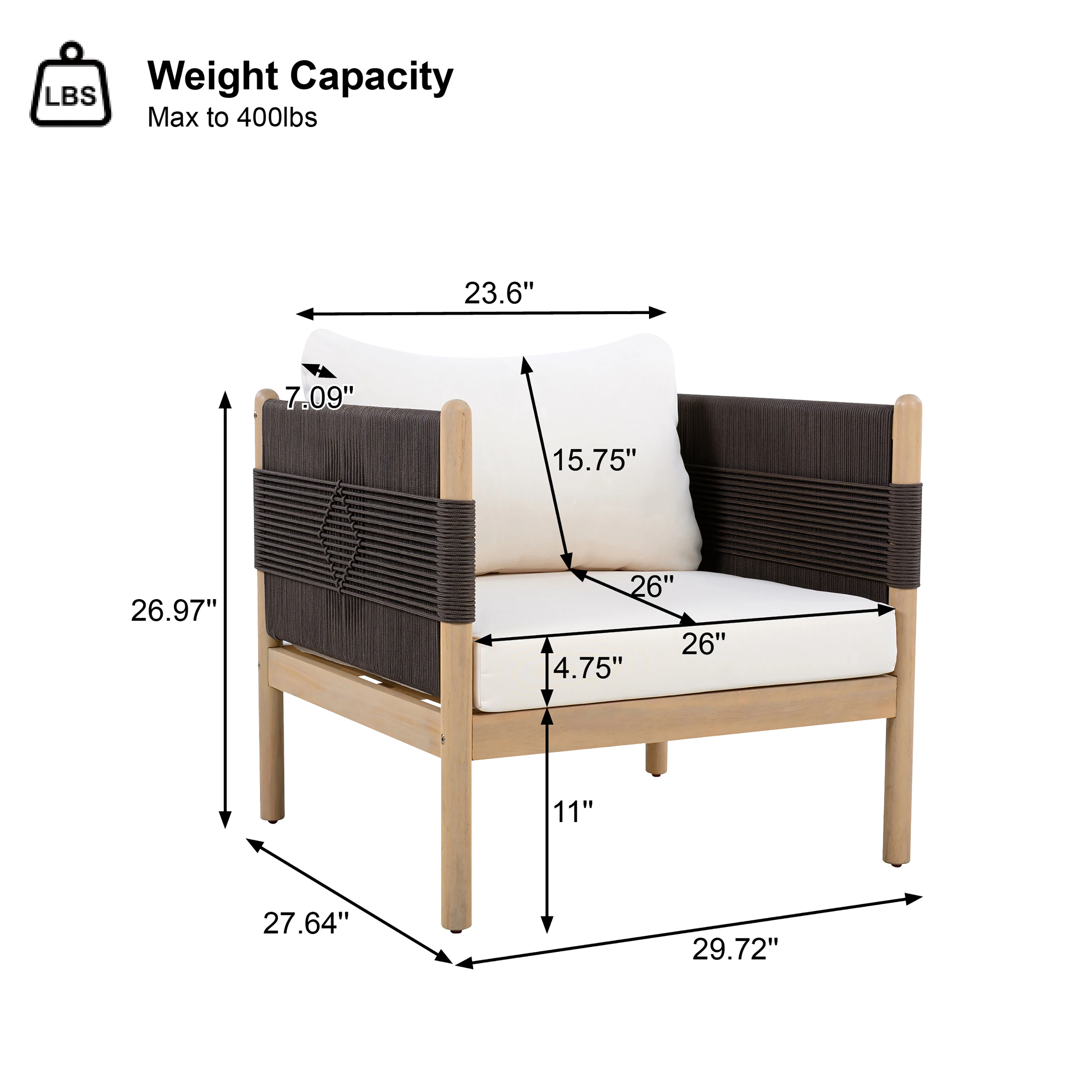 Outdoor Solid Acacia Wood Club - đánh giá và giá Outdoor Furniture No Cushions