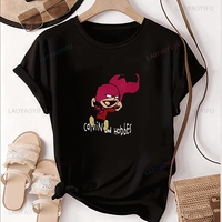 New Top: Calvin and The Hobbes Comic Print T-shirt Top, Y2K Short-sleeved Shirts for Both Men and Women, Patterned Large T-shirt