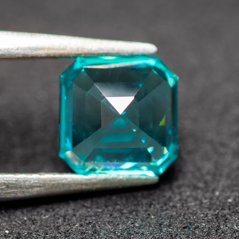 Top Lab Grown Paraiba Square Chamfer VVS1 Gemstone Charms Diy for Advanced Jewelry Making Materials Selectable AGL Certificate