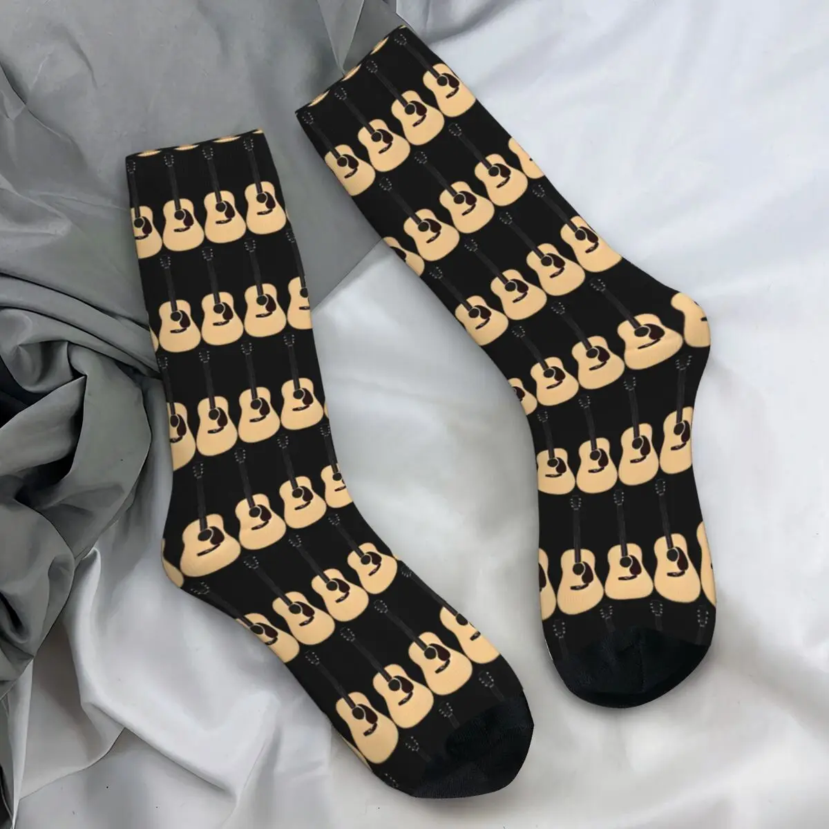 Classic Acoustic Guitar Socks Winter Stockings Funny Men's Quality Socks Custom Cycling Anti Sweat Socks