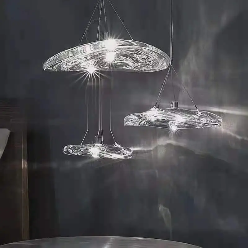 

New Italian Art Deco Glass Chandelier Restaurant Bedroom Bar Showroom Clothing Store Rotating Staircase Chandelier