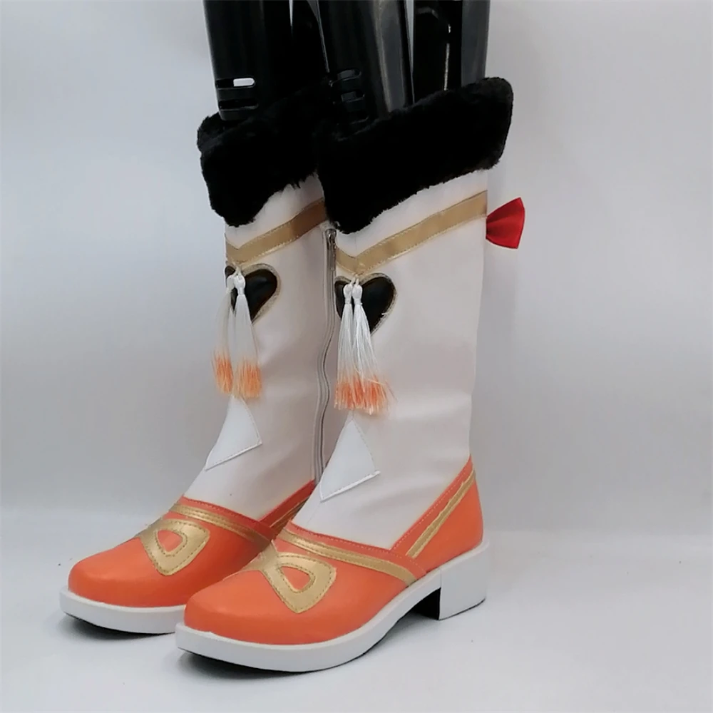 AGCOS Genshin Impact Yaoyao Cosplay Schuhe Frau Spiel Yaoyao Cosplay Stiefel
