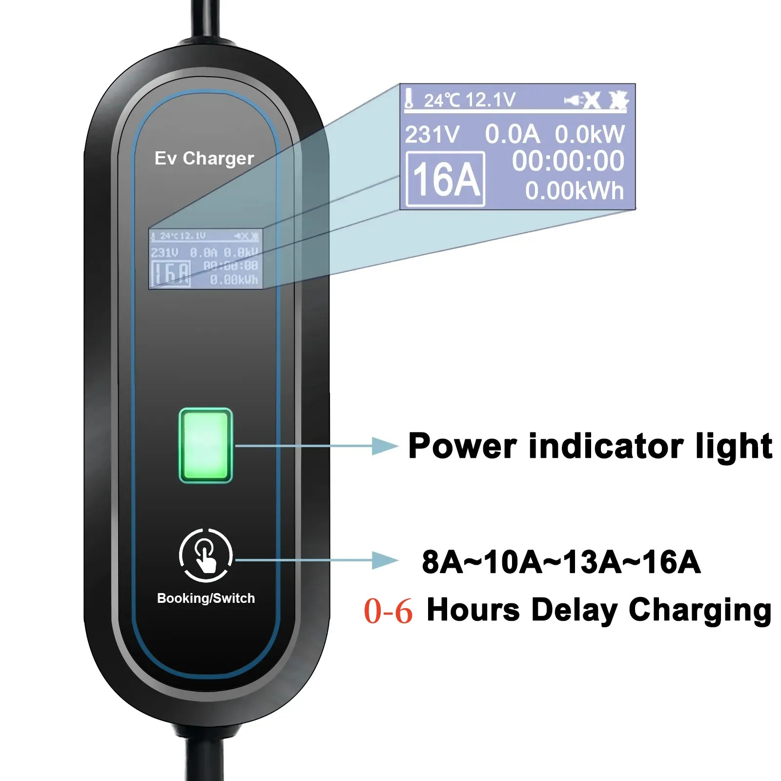 Ładowarka samochodowa Teschev 220 V 230 V Poziom 2 Typ 2 16A 3,5 kW GBT Wtyczka Kabel ładujący J1772 Typ 1 Wallbox do pojazdów elektrycznych