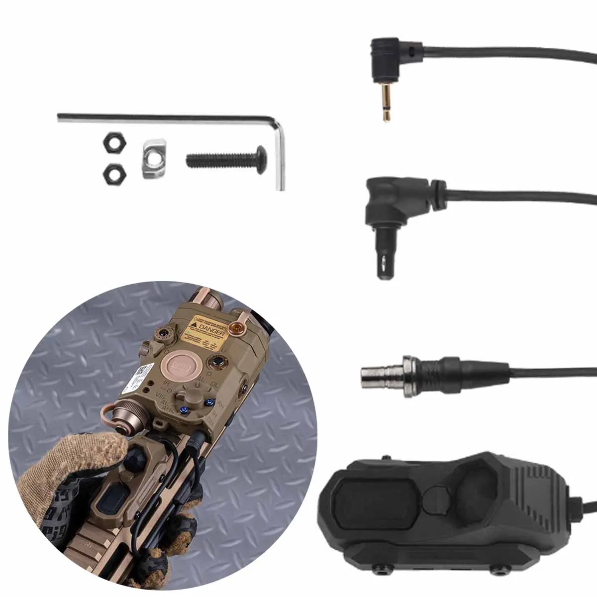 Tactical Laser Sight Remote Control Switch Flashlight AXON Line Control Switch Suitable for Outdoor Hunting Airsoft Shooting