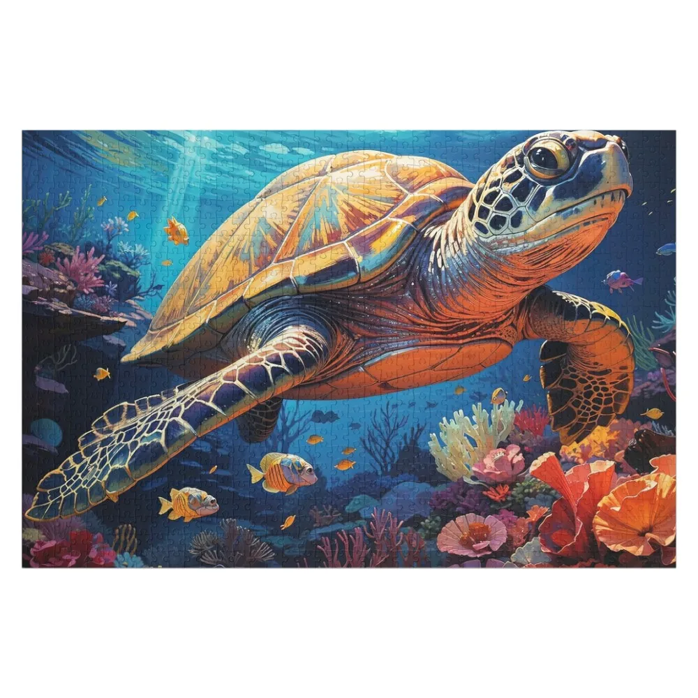 

Majestic Sea Turtle Odyssey Jigsaw Puzzle Personalized Name Personalized Gift Ideas Adult Wooden Puzzle