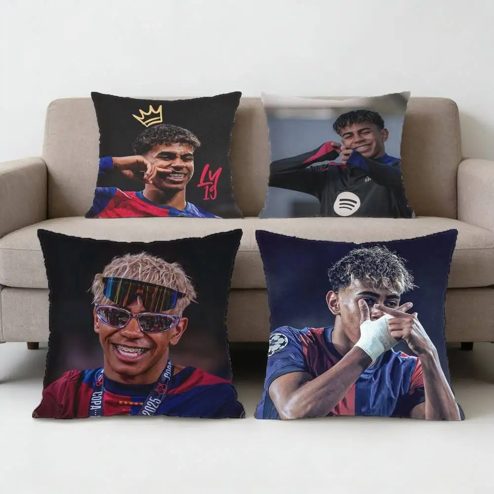 Football L-Lamine Y-Yamal  19 Pillow Case Sofa Living Room Bedroom Headboard Backrest Cushion Square Cushion Nap Time