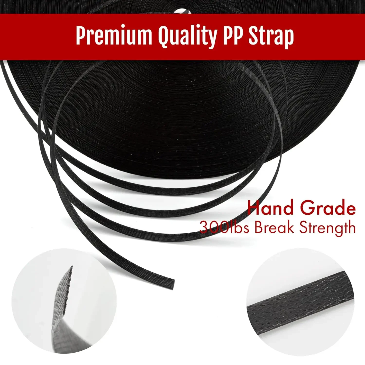 Poly Strapping Tensioner & Cutter Manual Banding Sealer Tools Set with PP Plastic Strapping Kit 4000" Length