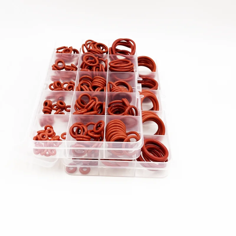 Red VMQ O Ring Seal Washer Plumbing Gasket CS1/1.5/1.9/2/3.1mm Silicone Rubber Insulation Waterproof Washer Non-toxic O-ring Set