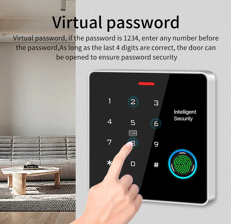 IP65 Standalone Fingerprint Access Controller 125kHz 13.56MHz Backlit Metal Keypad Light with Door Relay Lock (Commercial Grade)
