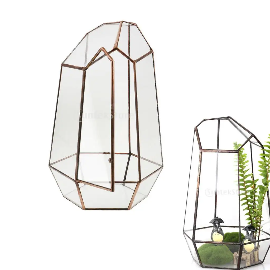 Glass Geometric Terrarium Box Tabletop Display Flower Pot Container Window Balcony Air Plant Planter DIY Display Box