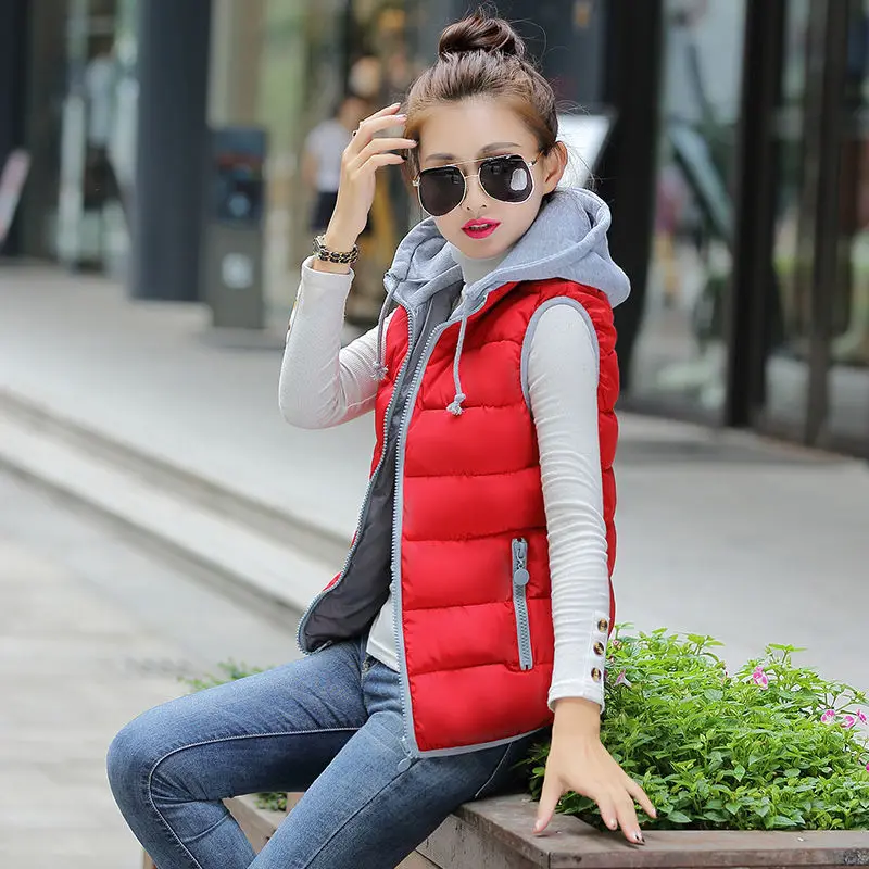 Giacca donna gilet autunno inverno cappotto imbottito in cotone gilet donna giacca in cotone con cappuccio Chaleco Mujer