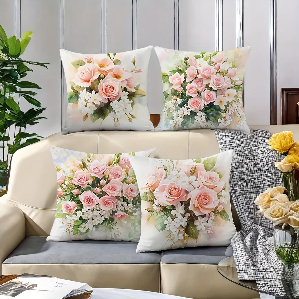 4-Piece New Floral Pillowcase Set – Comfortable, Cozy & Eye-Catching Design