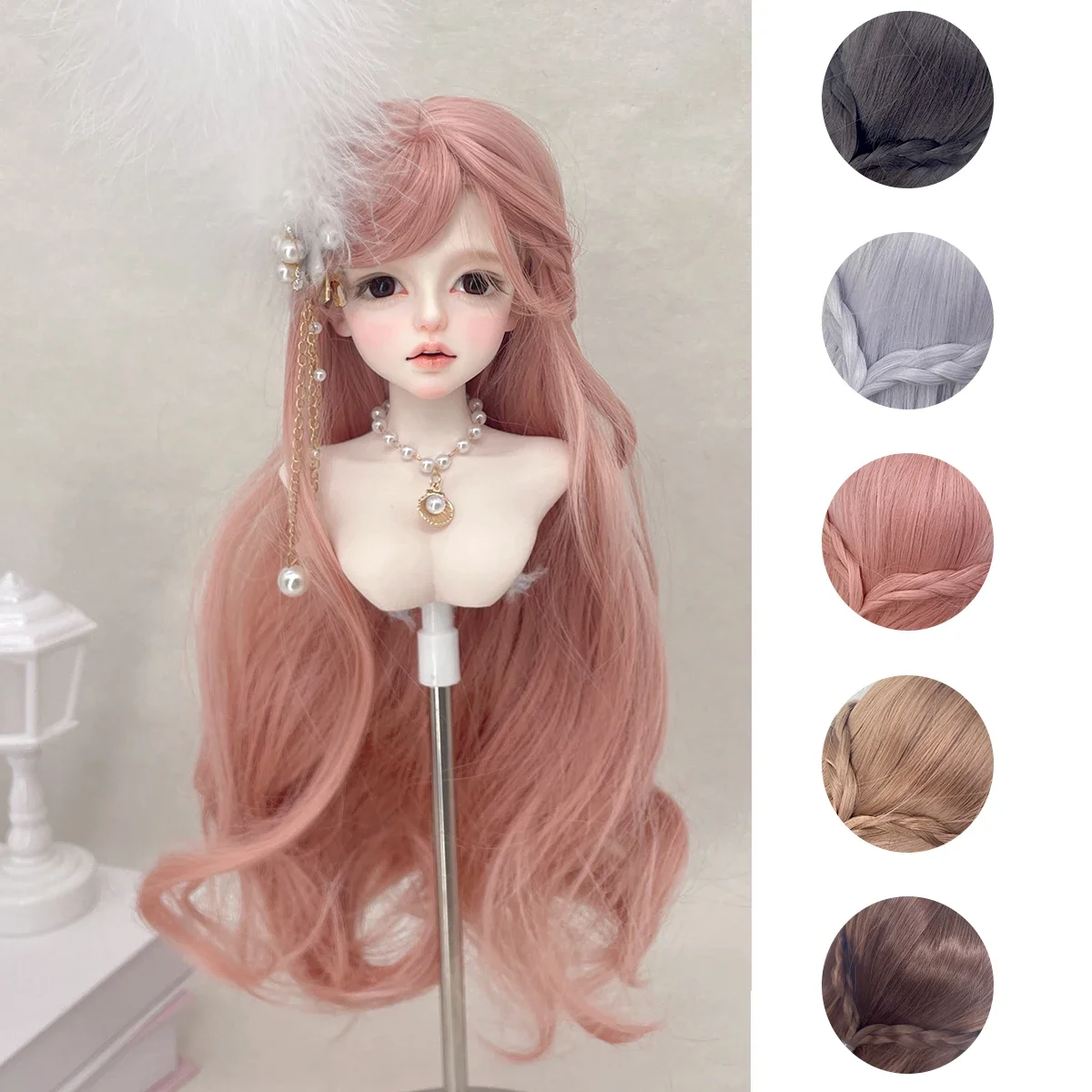 

BJD Doll Wig1/3 & 1/4 & 1/6 Wearing Braids Long Curly Hair Synthetic Wig Doll Accessories For Girls DIY Makeup Accessories BJD