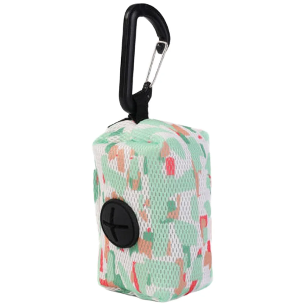 Compact Zippered Storage Bag Dispenser with Carabiner for Backpack Outdoor Camping Hanging Organizer Supply Pouch