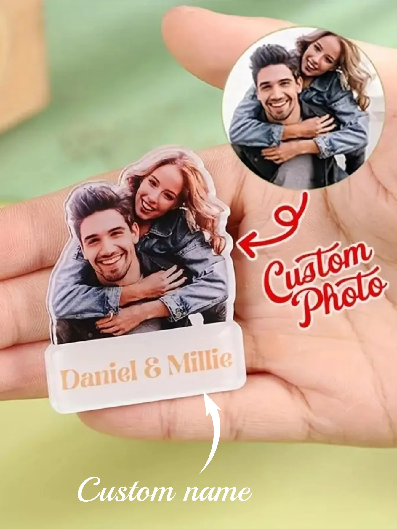 

Custom Transparent Acrylic Refrigerator Stickers DIY Photo Names Children Family Room Decor Gifts Customized Fridge Magnets