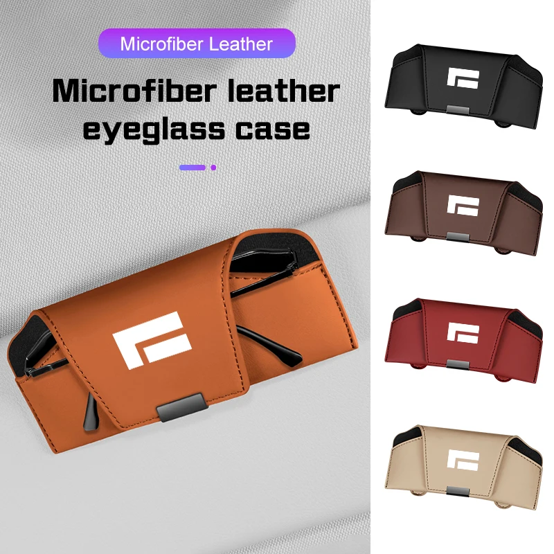 

For BAIC JISHI Polestone 01 ROX 01 Car Glasses Case Magnetic Leather Auto Sun Visor Sunglasses Box Eyeglass Storage Accessories