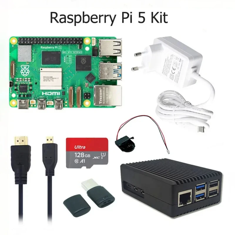 raspberry pi kit case com adaptador de alimentacao e cabo de video cartao tf gb ram 8gb 32 gb 64 gb 128gb 01