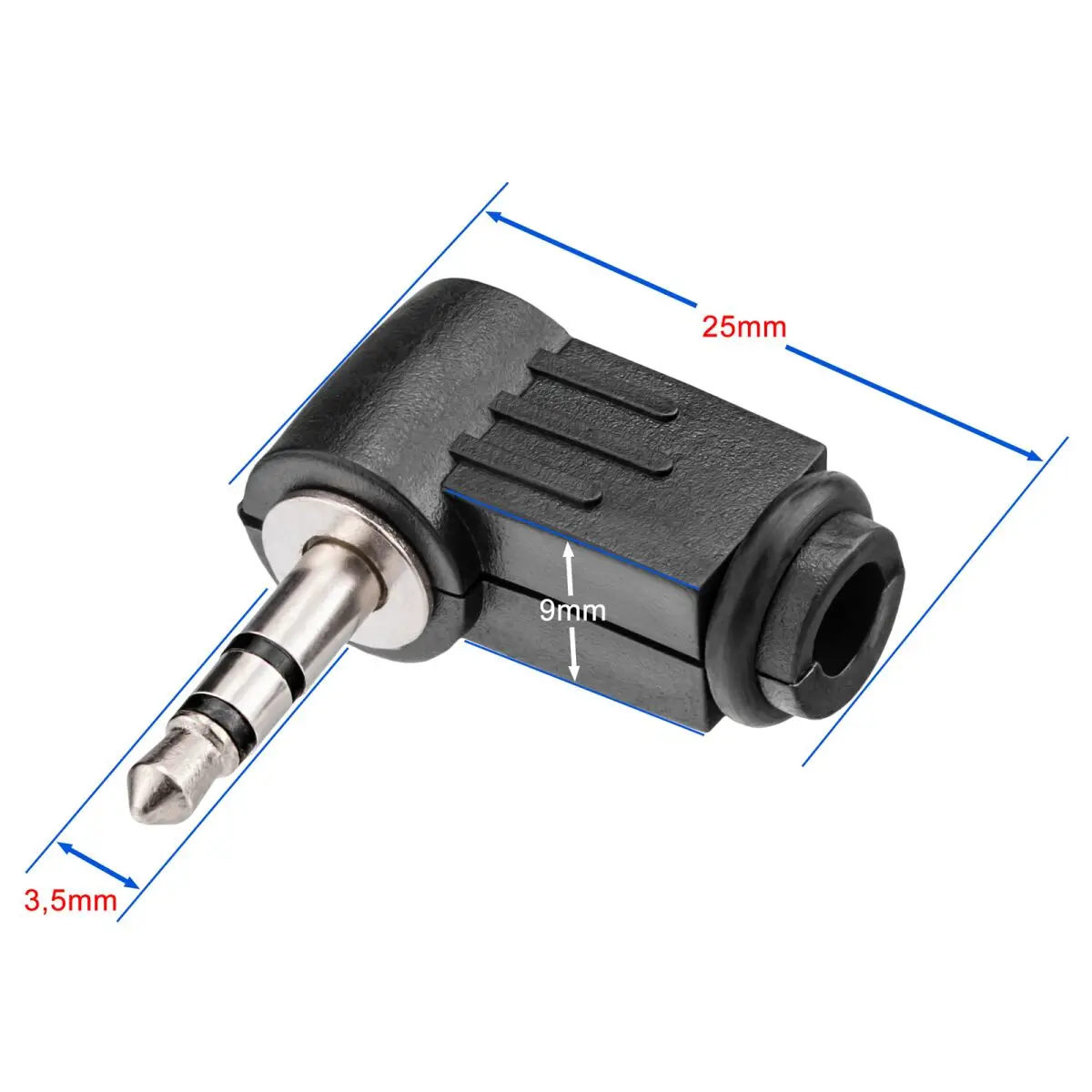 2.5mm 3.5mm Mini Jack Right Angle 90 Degree Mono 2-Pole 3 Pole Male stereo TRS Plug Solder Audio Connector