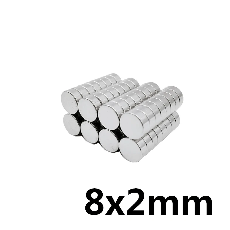 8x2 mm Small Round Powerful Magnet 8mm x 2mm for Home Refrigerators, Offices, DIY 8x2 mm Strong Magnets 8*2